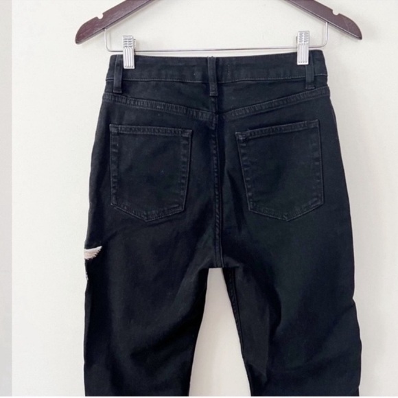 Sandro Paris Vegas Rose High Rise Embroidered Straight Jeans Black Size 36/4 US - Picture 5 of 9